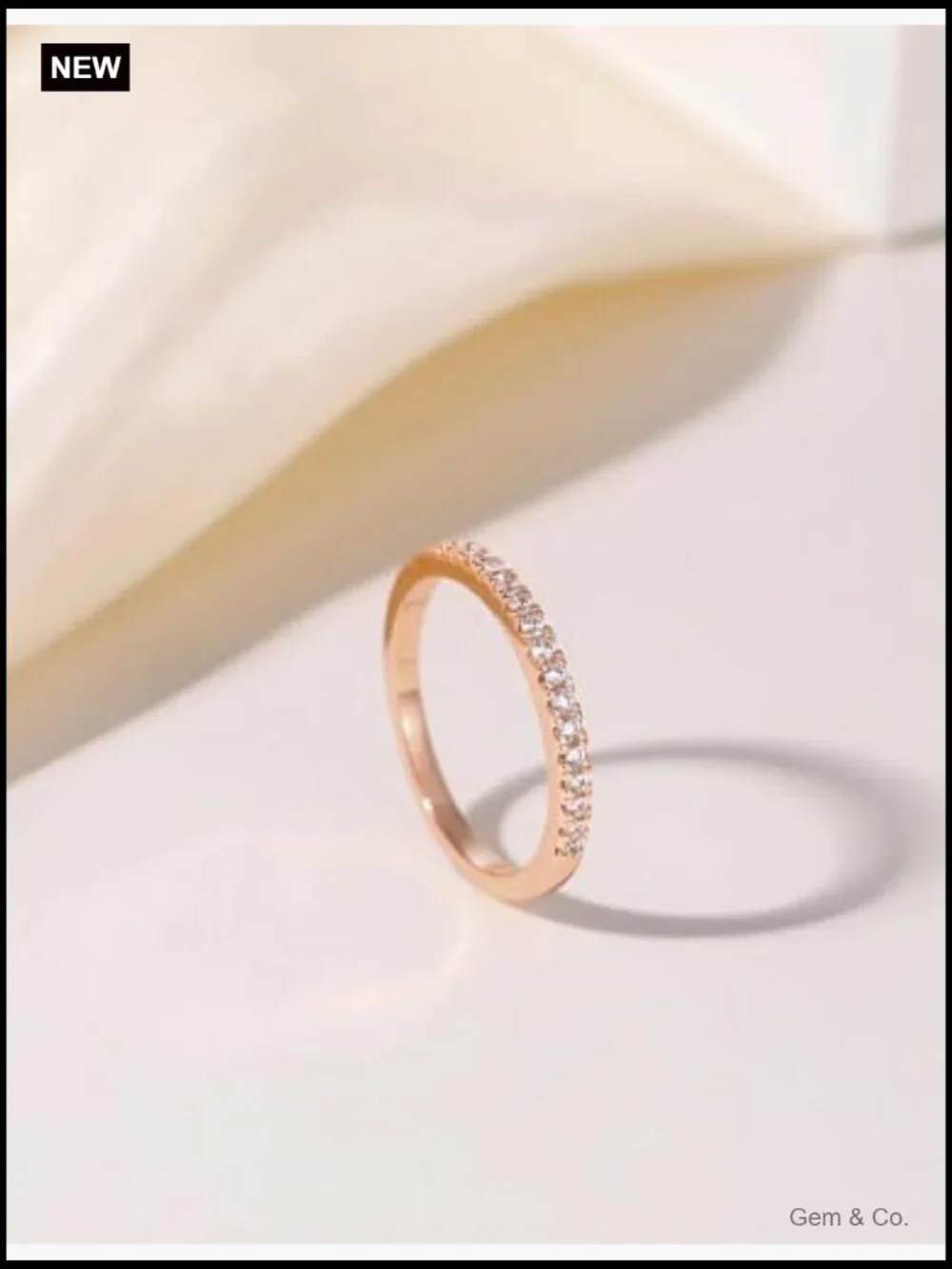 2mm Half Eternity Wedding Band Cubic Zirconia Ring Size 7